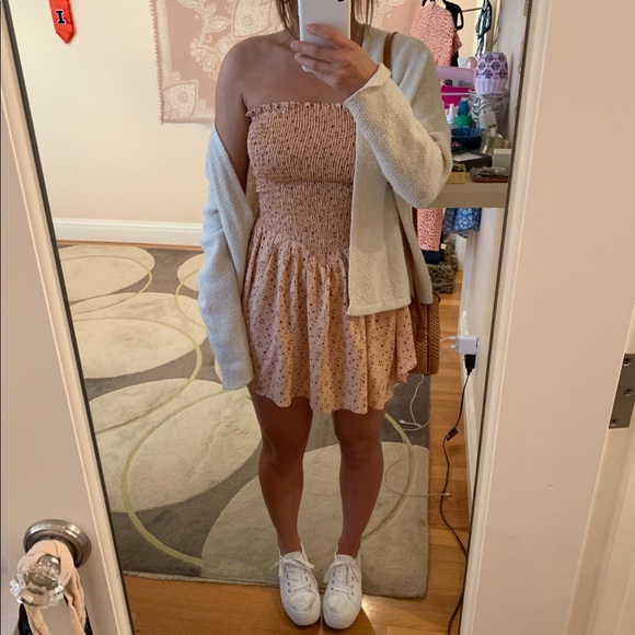 PLANET BLUE DANCE TILL DAWN SMOCKED ROMPER × PEACH MINI FLORAL - Picture 7 of 8